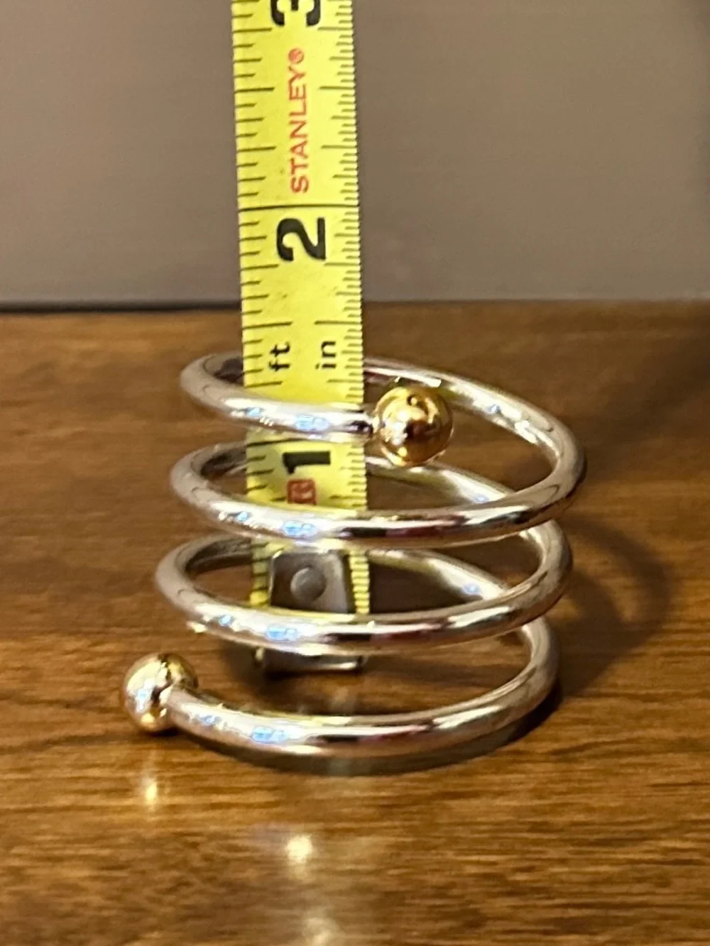 Silver Spiral Napkin Rings with Gold Accent - Set of 12